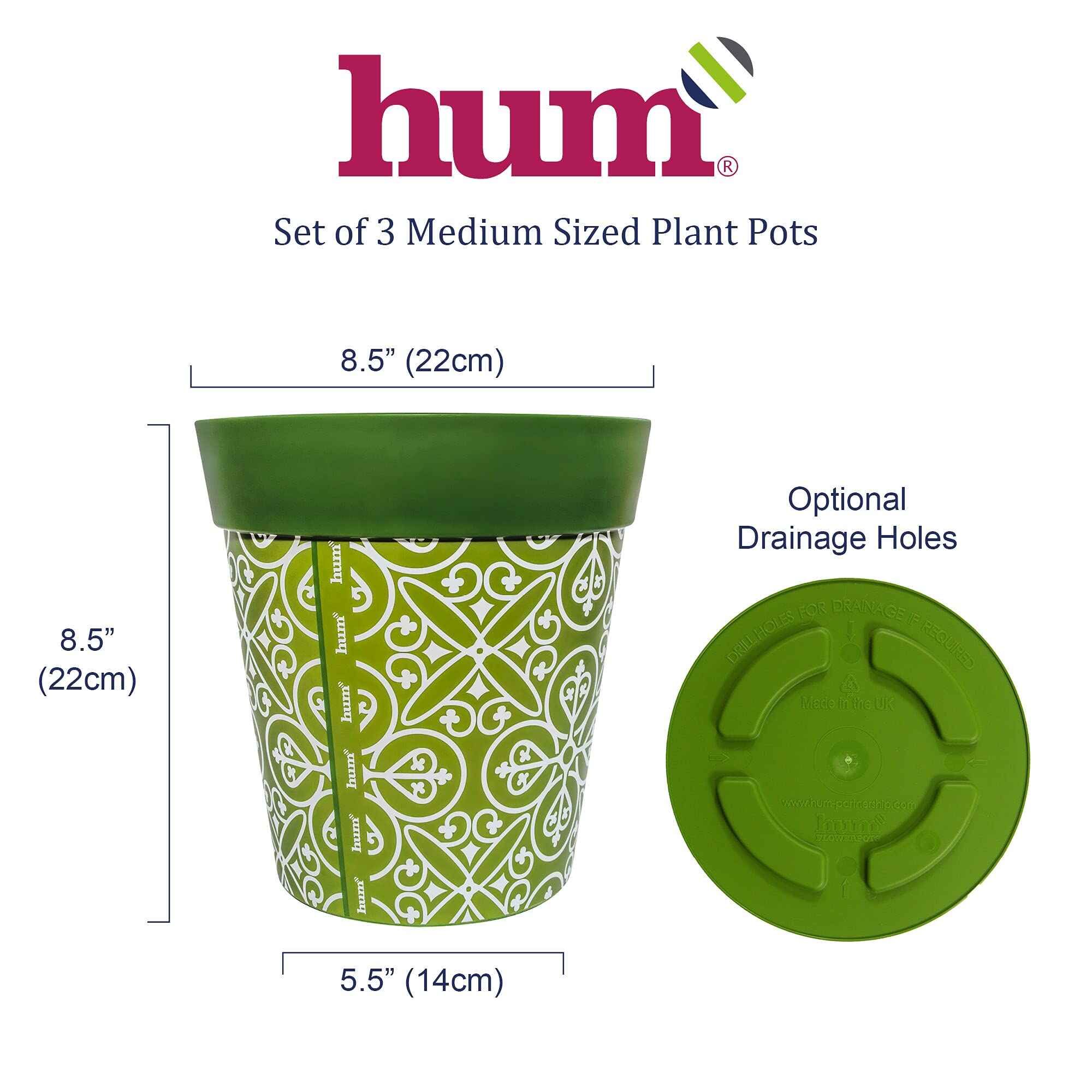 infographic showing plant pot dimensions and base