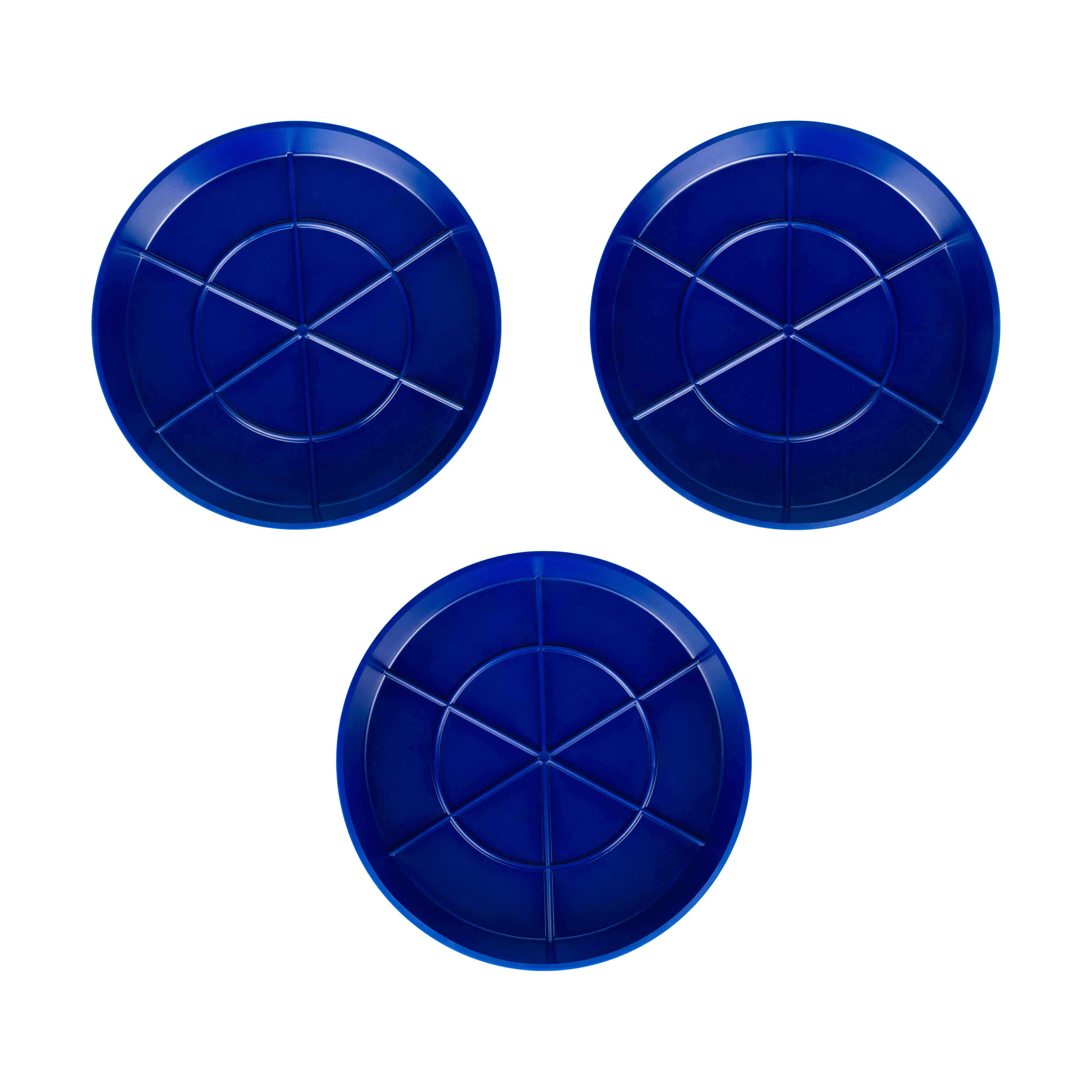 Picture of 3 19cm Blue Saucers for Indoor/Outdoor Plants Pots Bases