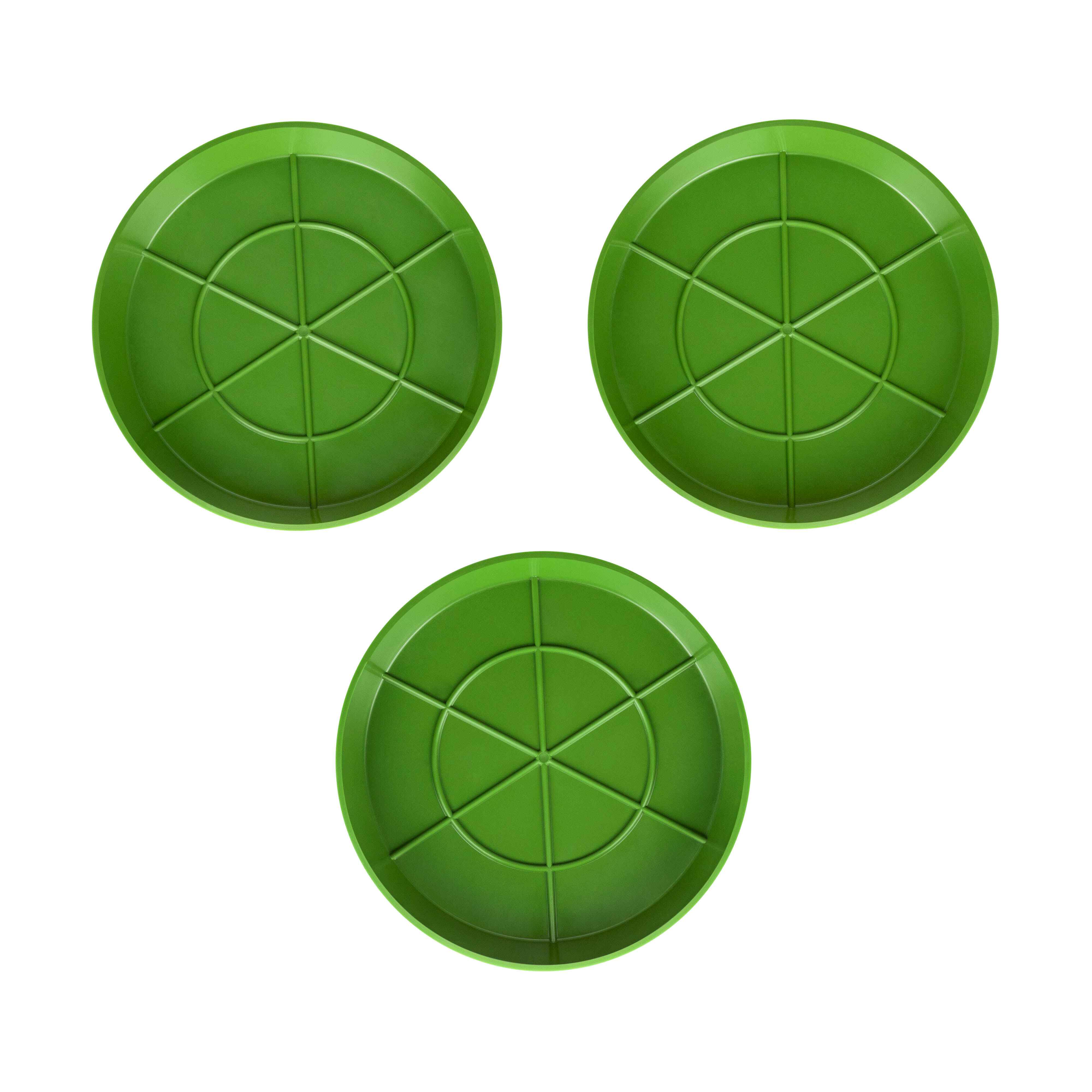 Picture of 3 19cm Green Saucers for Indoor/Outdoor Plants Pots Bases