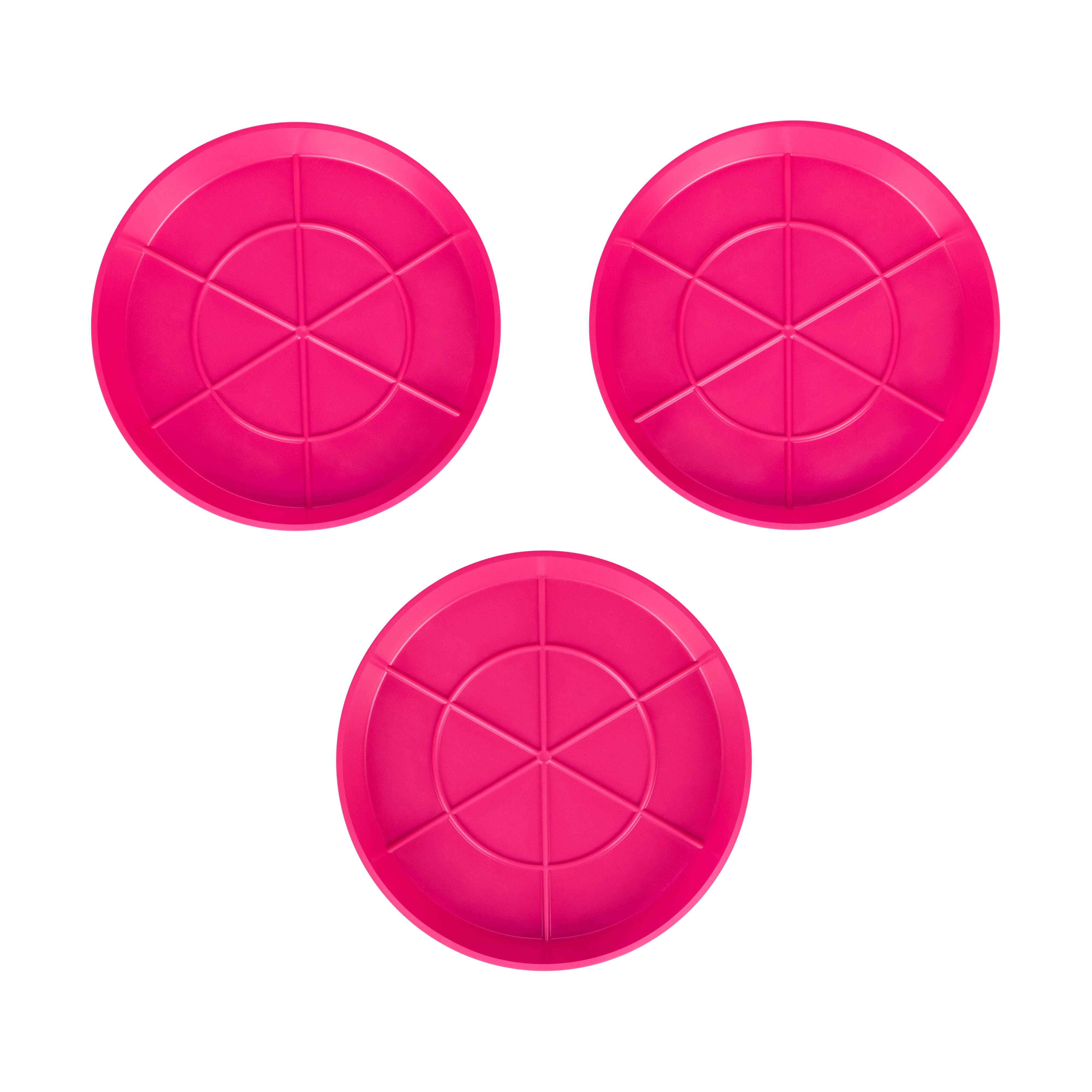 Picture of 3 19cm Pink Saucers for Indoor/Outdoor Plants Pots Bases