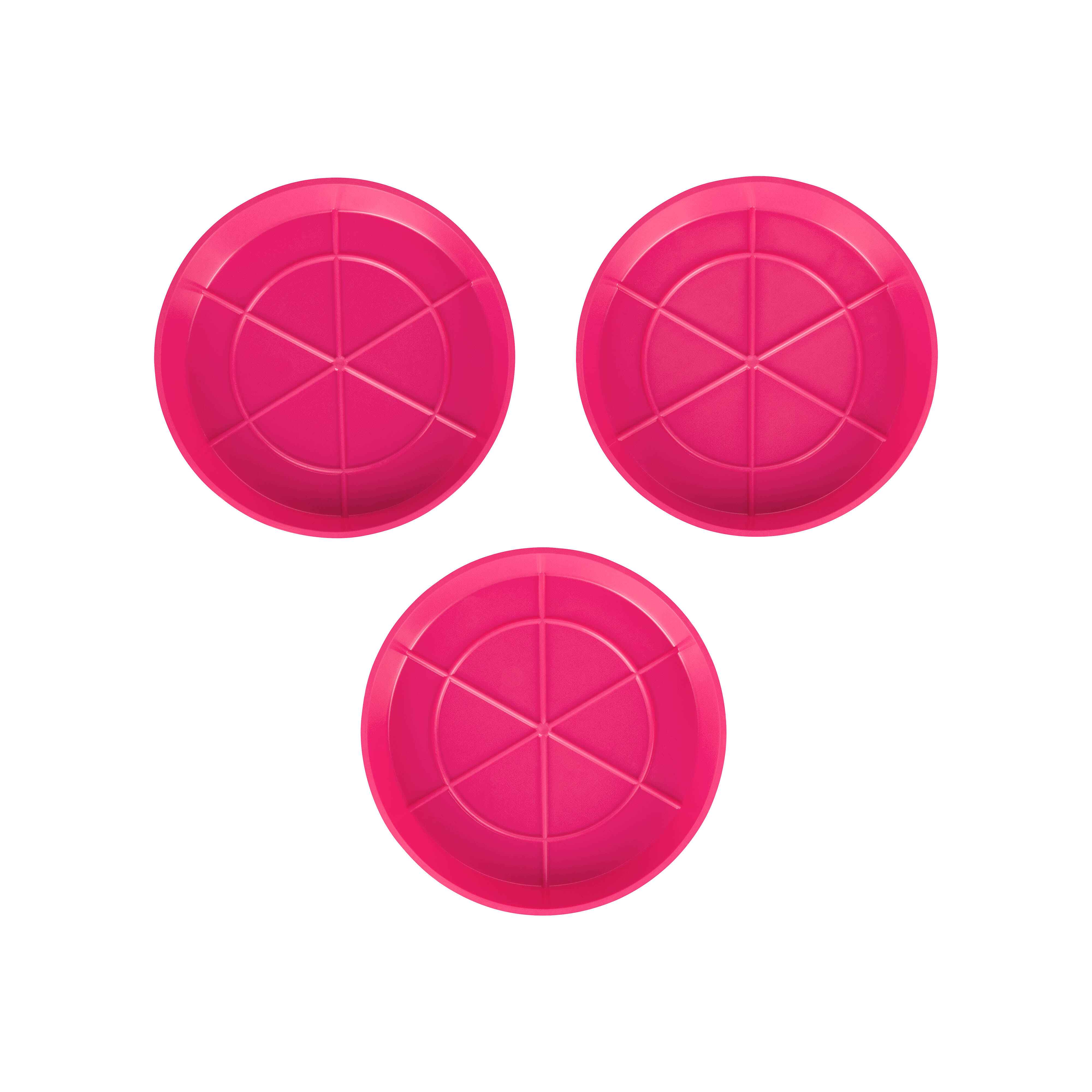 Picture of 3 17cm Pink Saucers for Indoor/Outdoor Plants Pots Bases