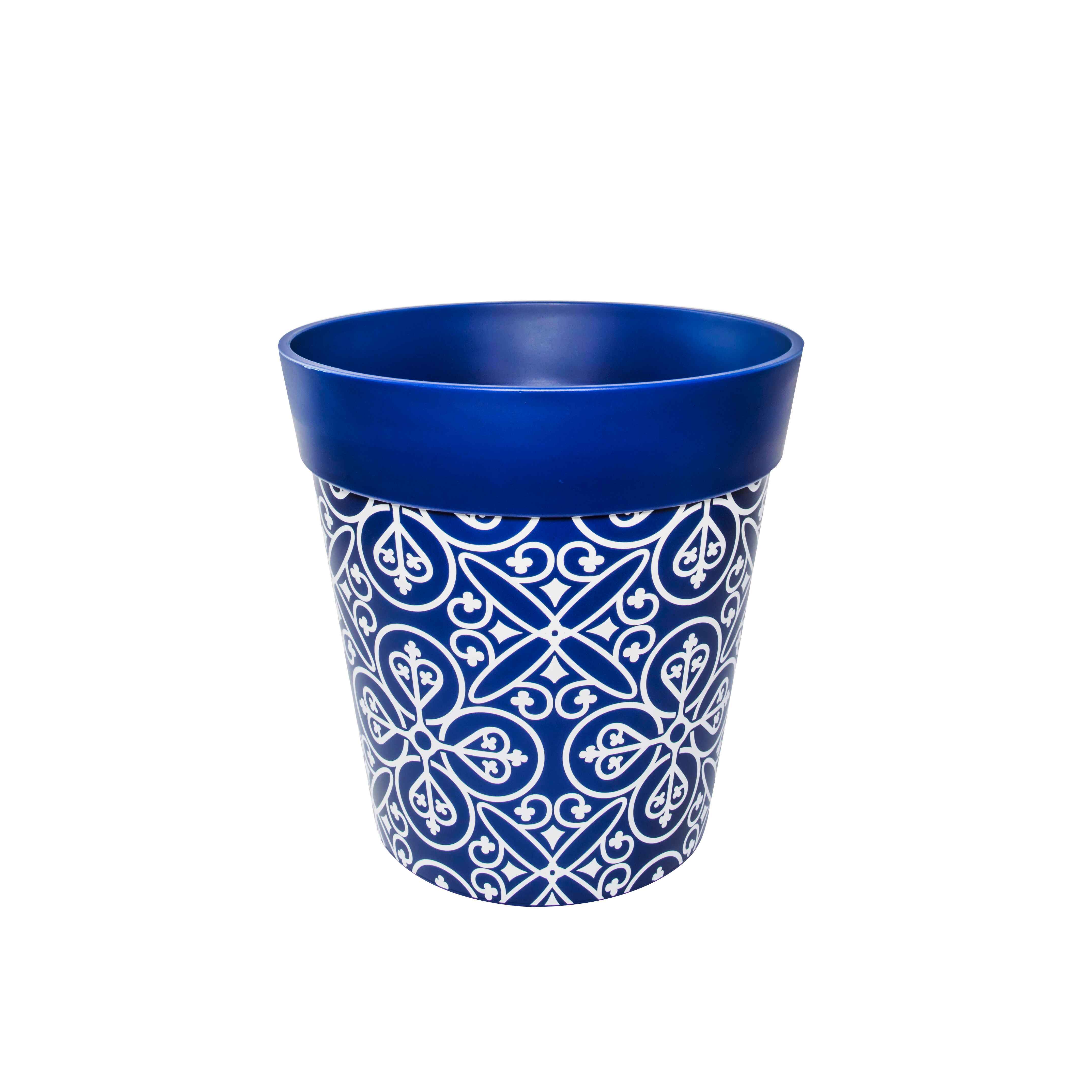 Picture of Medium 22cm Blue Moroccan Style Plastic Indoor/Outdoor Flowerpot