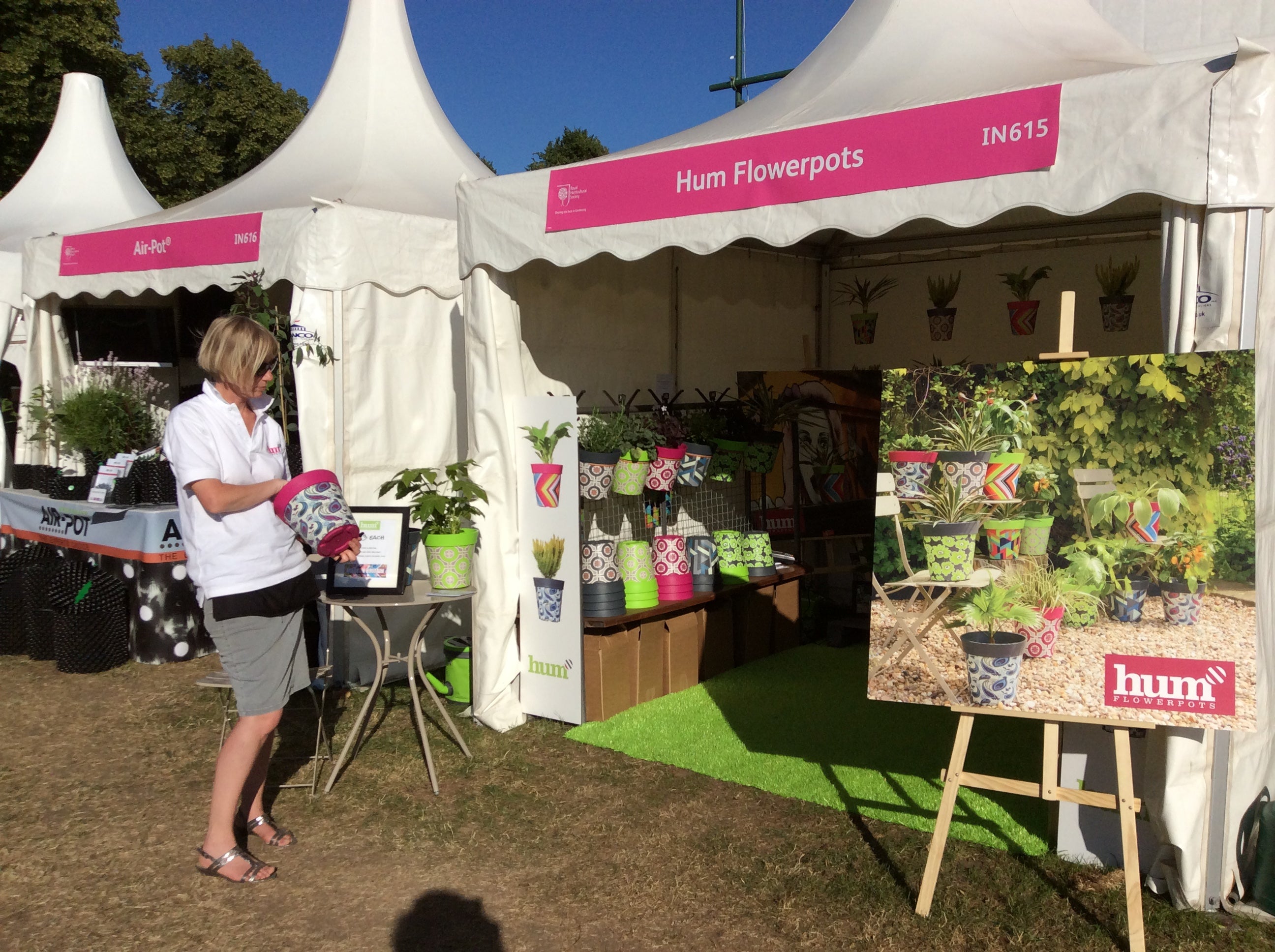 The Hum Flowerpots stand at the Hampton Court Flower Show 2015