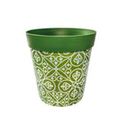 Picture of Large 25cm Green Moroccan Style Pattern Plastic Indoor/Outdoor Flowerpot