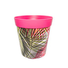 Picture of Large 25cm Plastic Pink Palm Leaf Pattern Indoor/Outdoor Flower Pots 