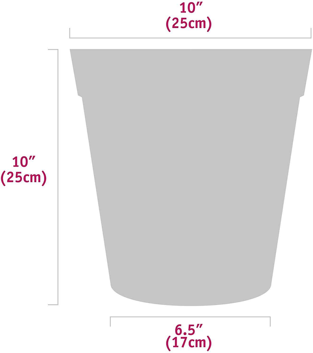 large 25cm flowerpot size diagram