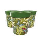 Picture of 3 Large 25cm Green Butterfly and Palm Leaves Plastic Indoor/Outdoor Flowerpots