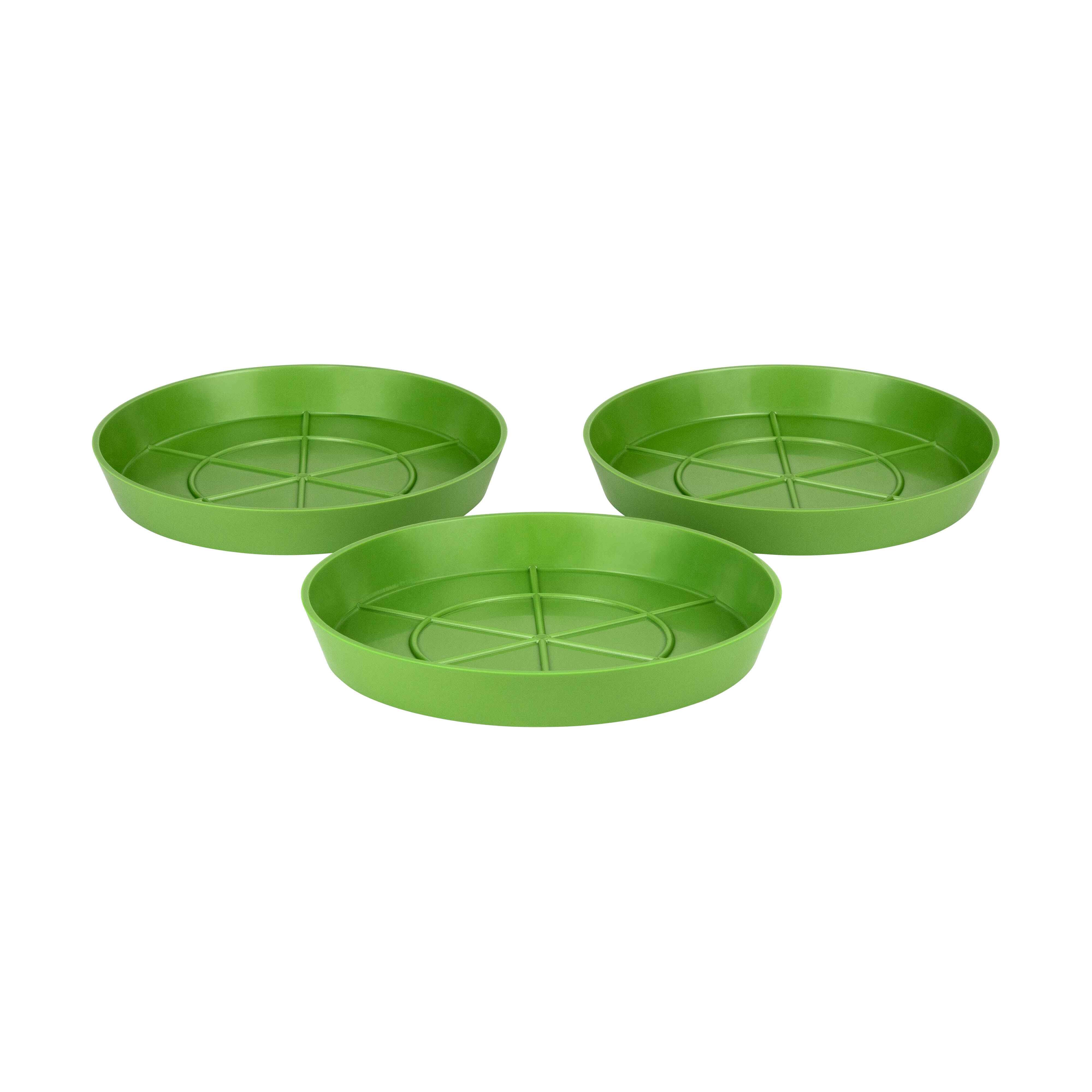 Picture of 3 19cm Green Saucers for Indoor/Outdoor Plants Pots 
