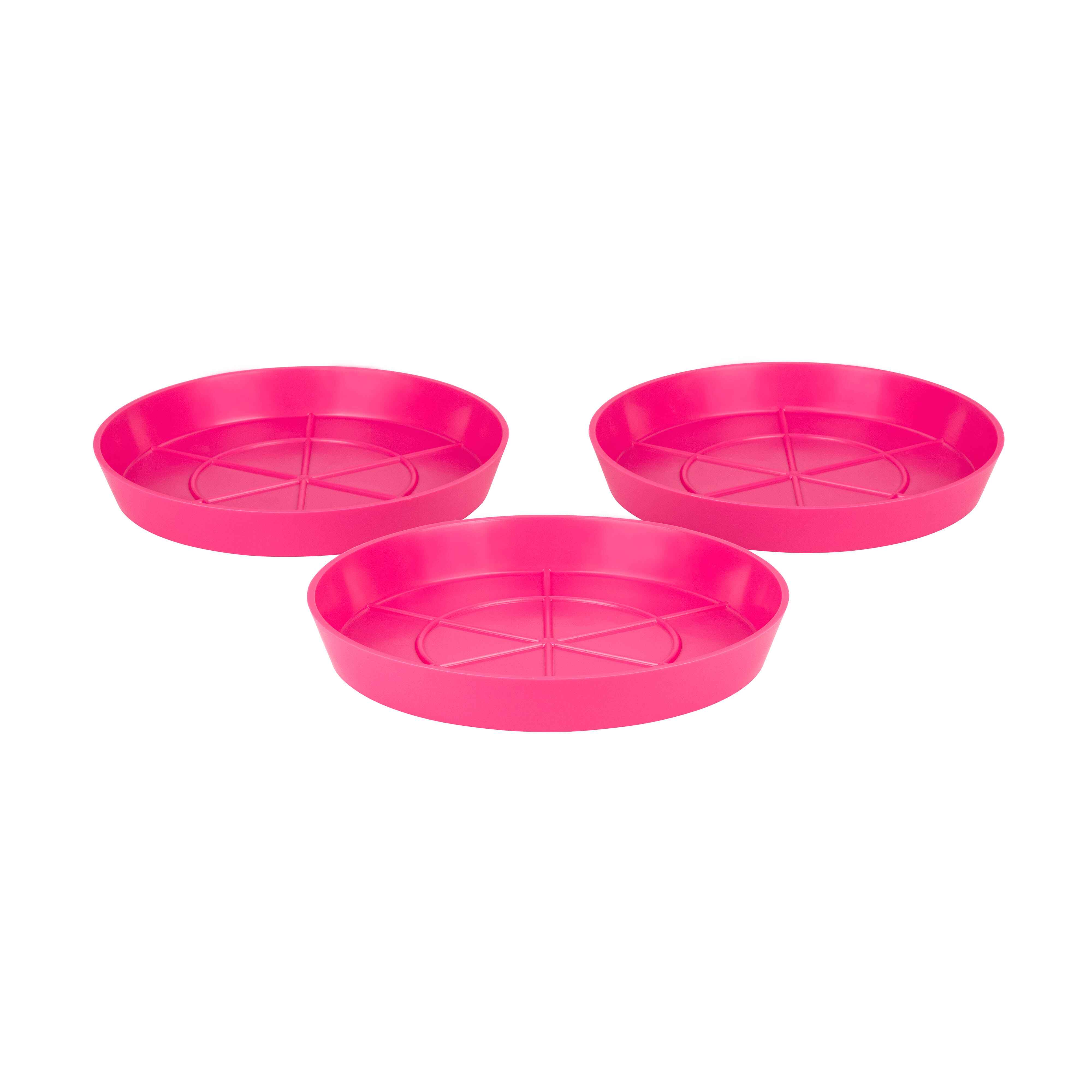 Picture of 3 19cm Pink Saucers for Indoor/Outdoor Plants Pots