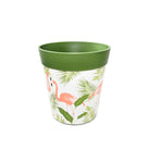 Picture of Medium 22cm Green Flamingo Pattern Plastic Indoor/Outdoor Flowerpot 