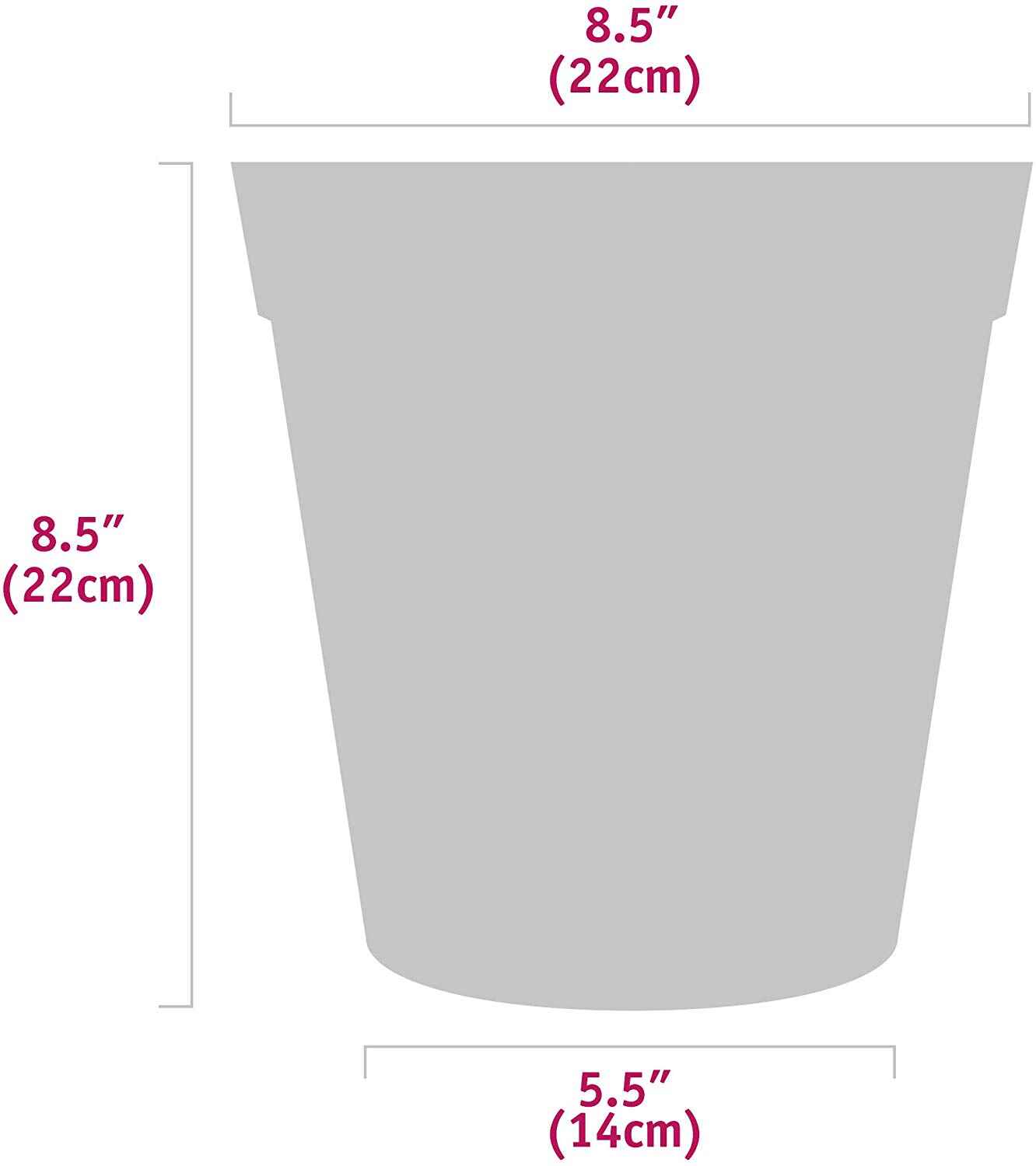 medium 22cm flowerpot size diagram
